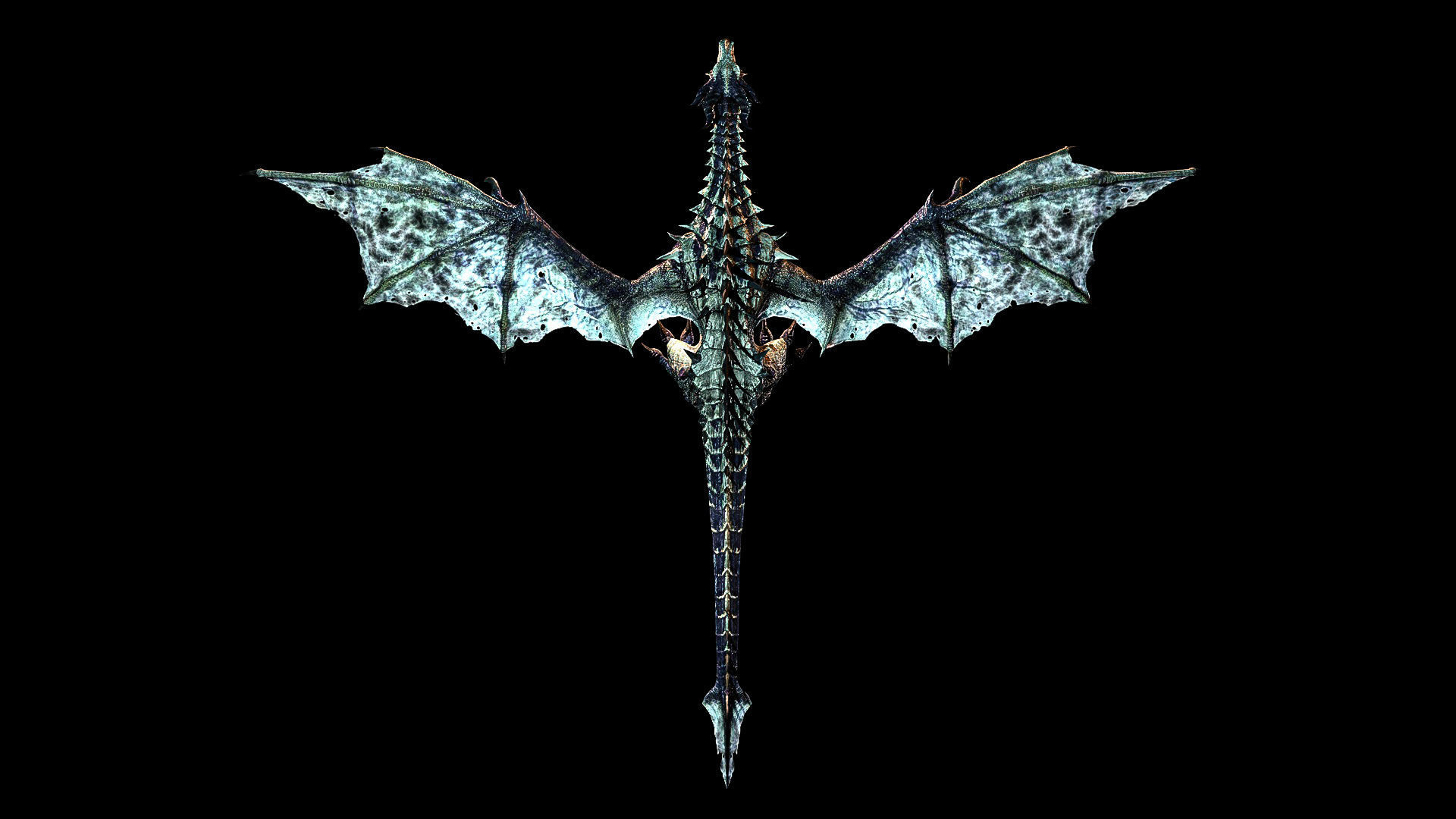 Dragon with spikes Low-poly 3D model_3