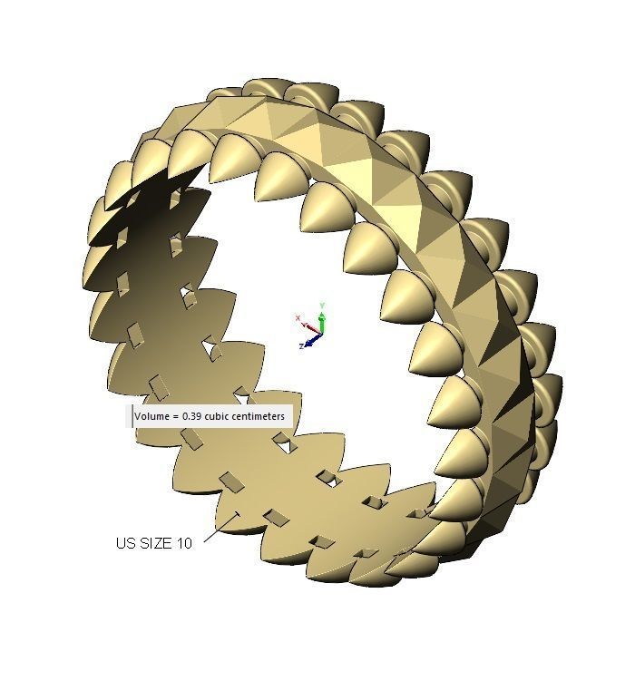 Studs and pyramids motif band size 5to10 3D print model_12