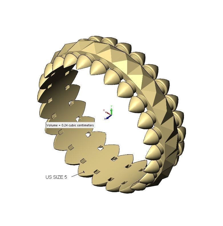 Studs and pyramids motif band size 5to10 3D print model_16