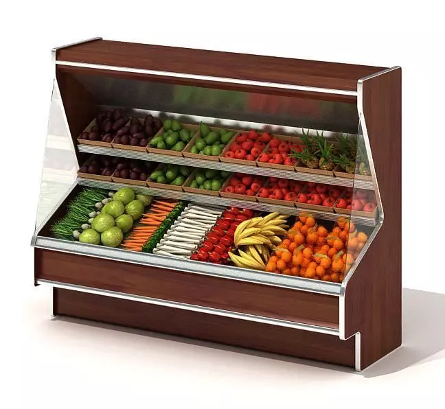 Grocery Produce Shelves 3D model_0