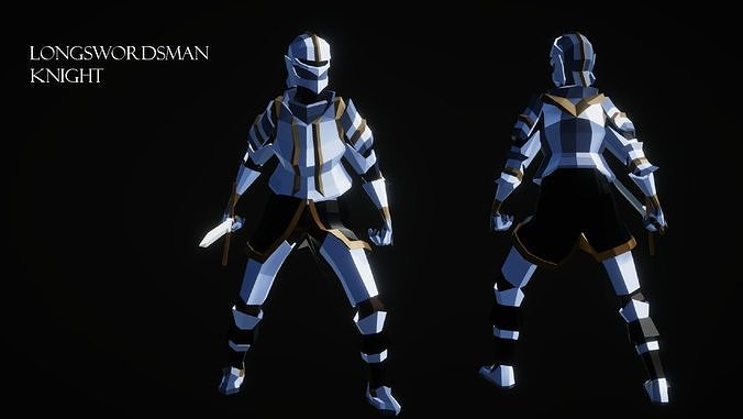 Longswordsman Knight Low-Poly Model Low-poly 3D model