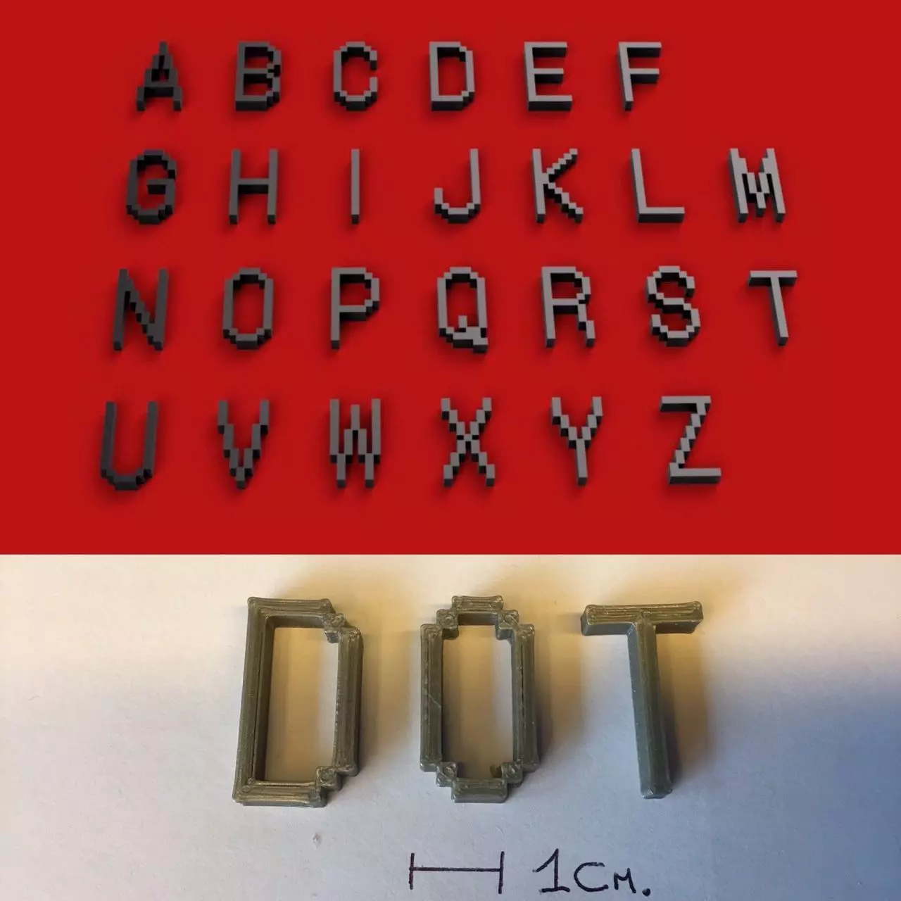 DOT uppercase and lowercase 3D Letters STL FILE 3D print model