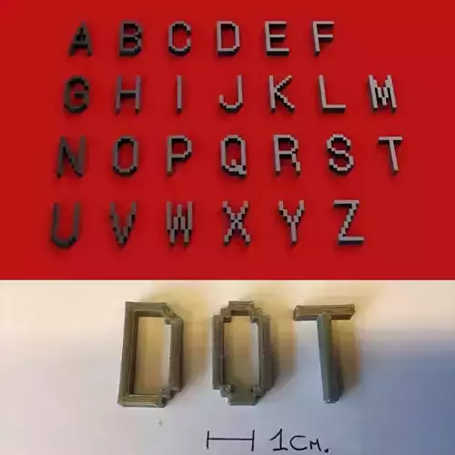 DOT uppercase and lowercase 3D Letters STL FILE 