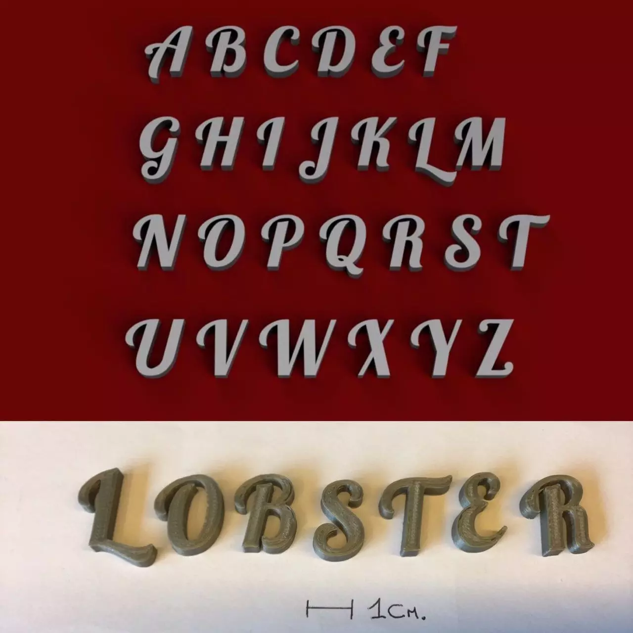 DOT uppercase and lowercase 3D Letters STL FILE 3D print model