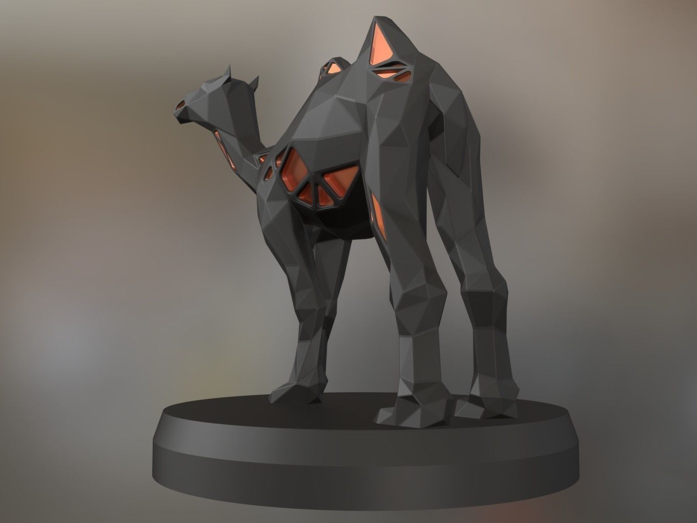 Voronoi Camel 3D print model_3