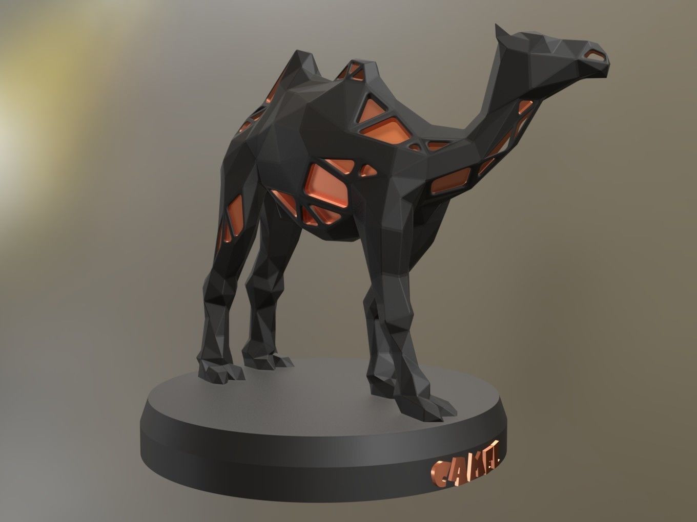 Voronoi Camel 3D print model_5