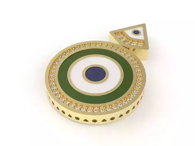 enamel  evil eye pendant N00014 3D print model