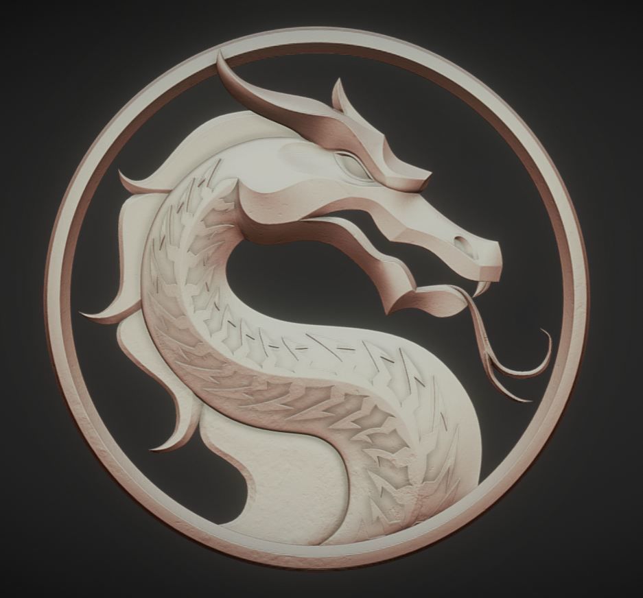 Mortal Kombat logo 2021 Low-poly 3D model_2