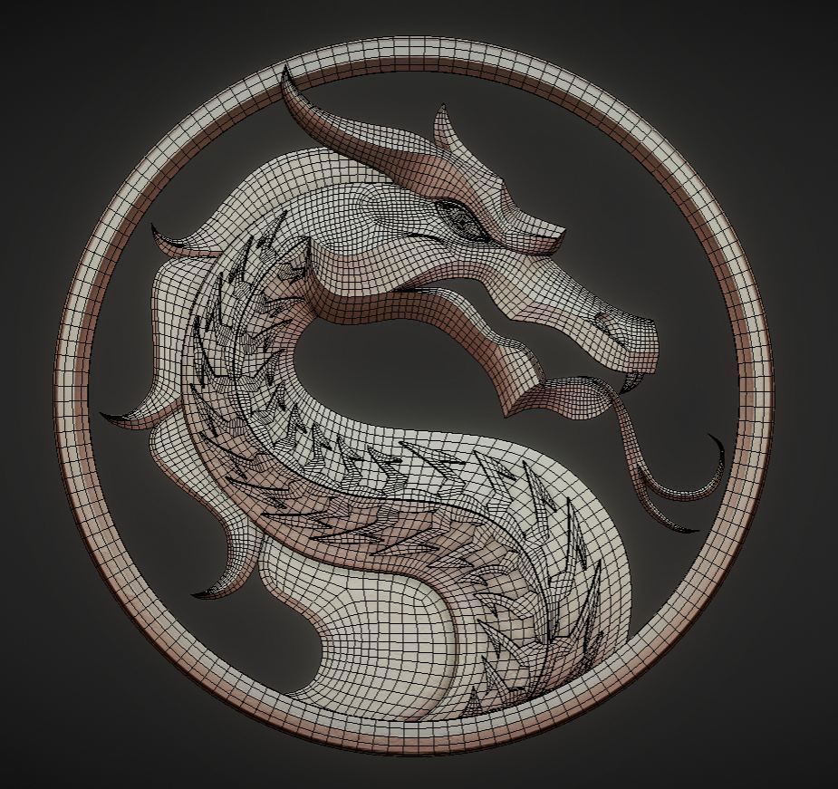 Mortal Kombat logo 2021 Low-poly 3D model_3