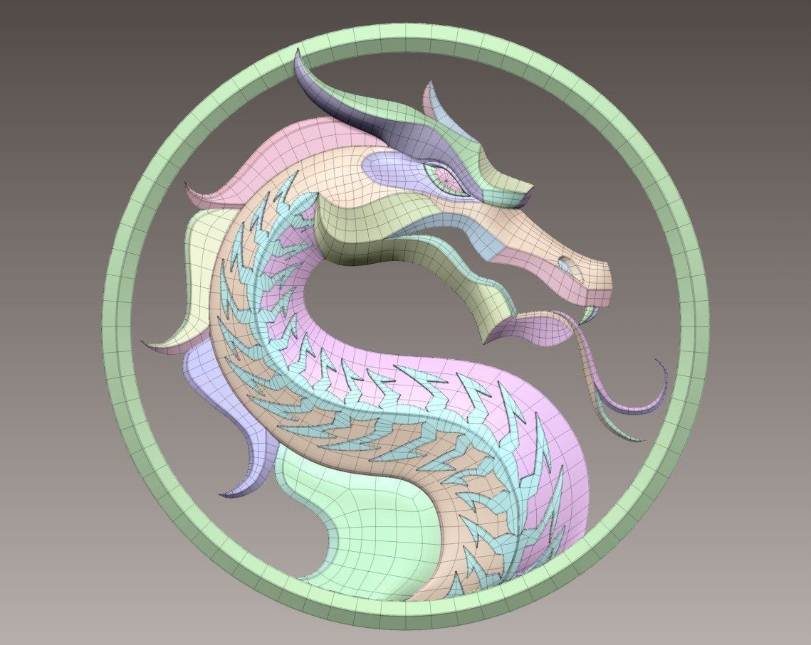 Mortal Kombat logo 2021 Low-poly 3D model_4