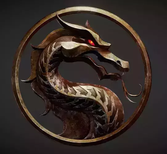 Mortal Kombat logo 2021 Low-poly 3D model