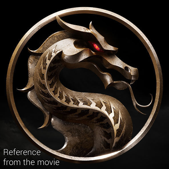 Mortal Kombat logo 2021 Low-poly 3D model_7