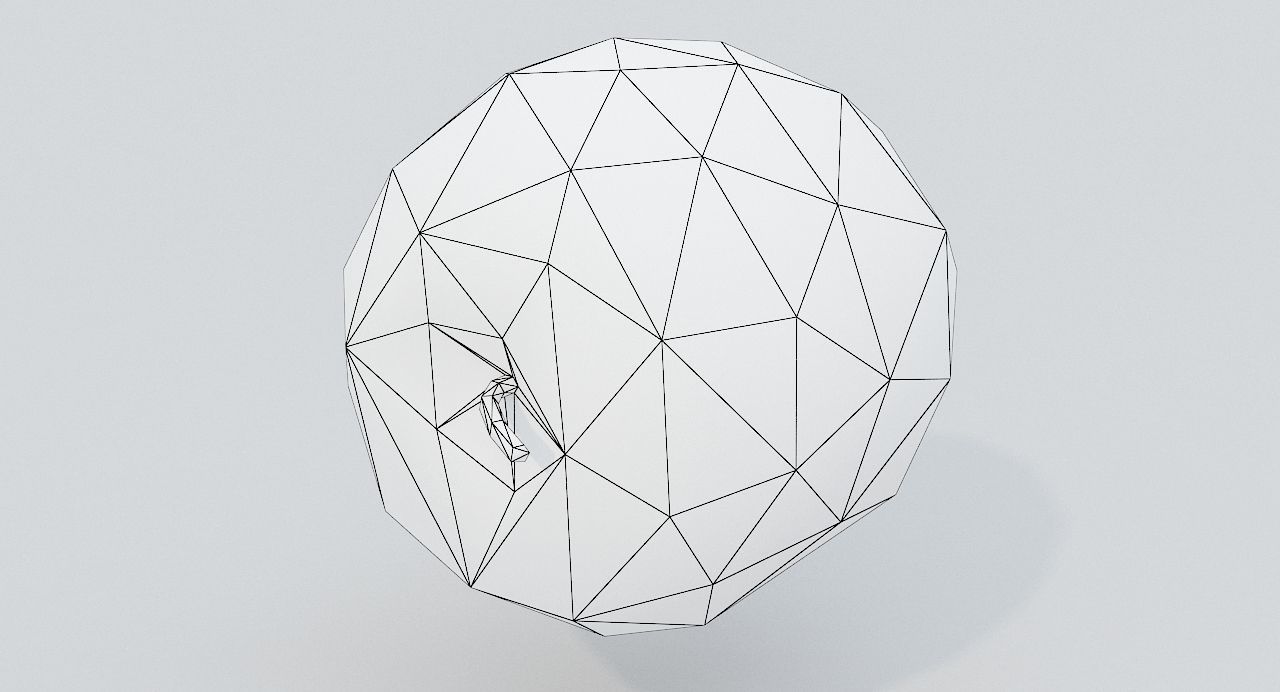 Wooden crate and red apples Low-poly 3D model_5