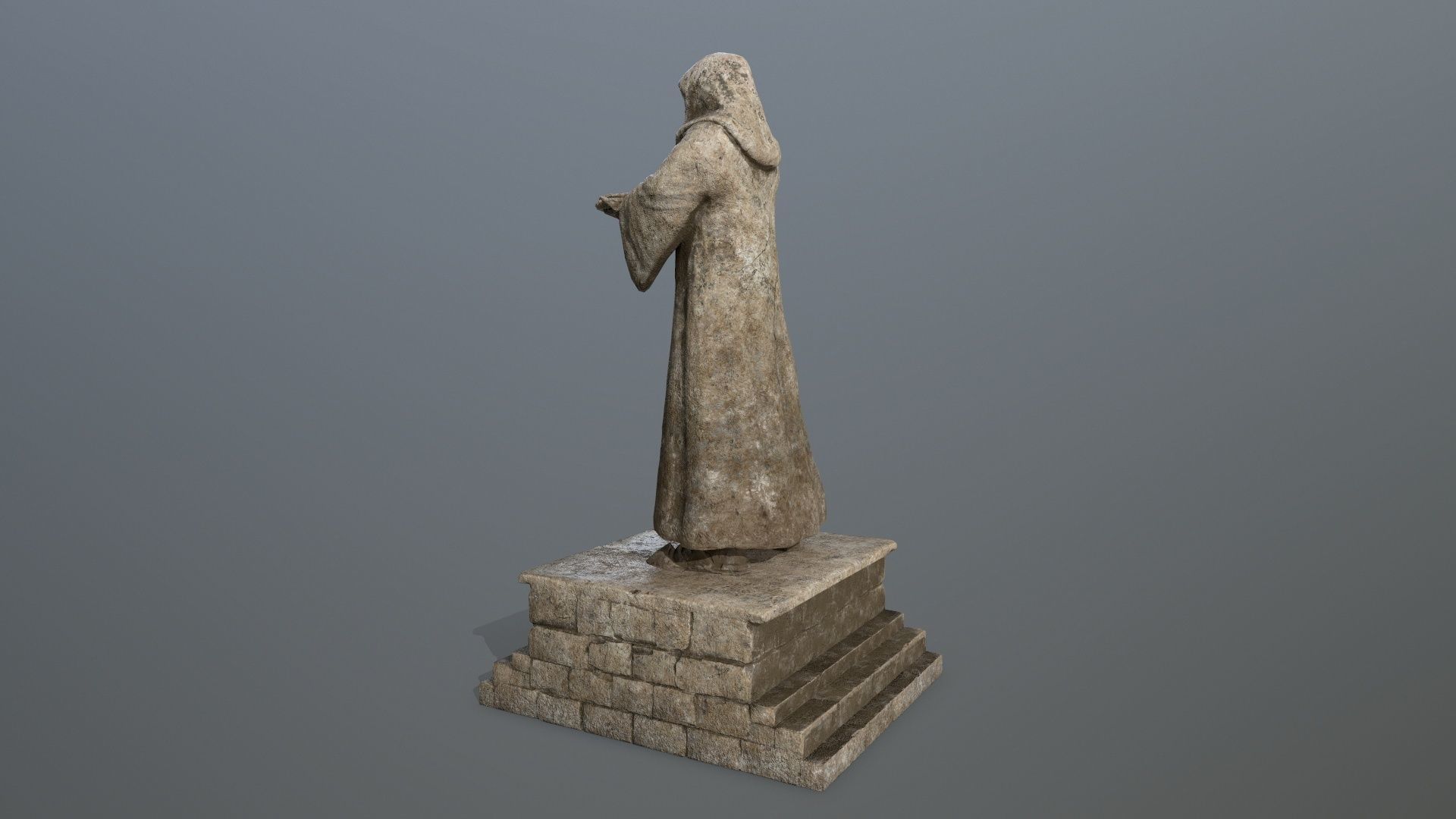 old statue 1 Low-poly 3D model_5