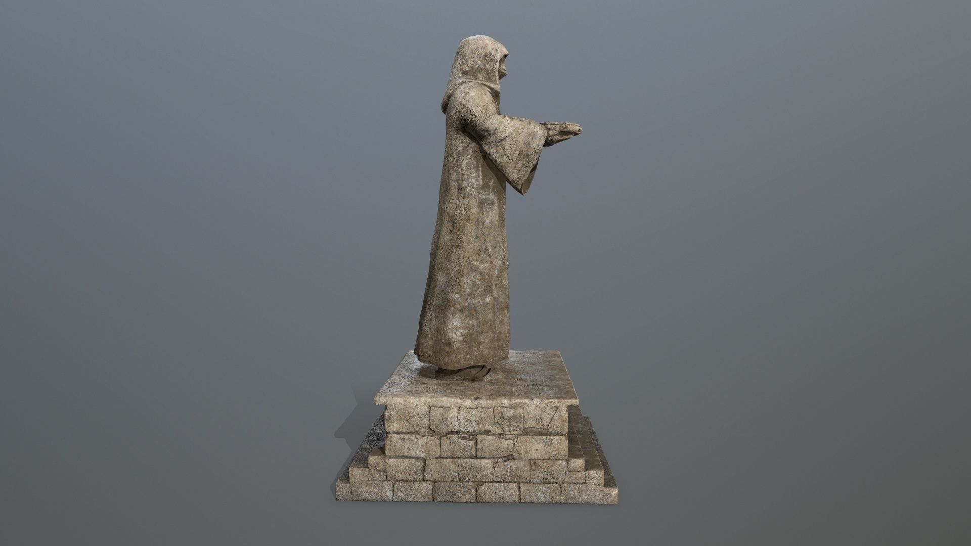 old statue 1 Low-poly 3D model_2