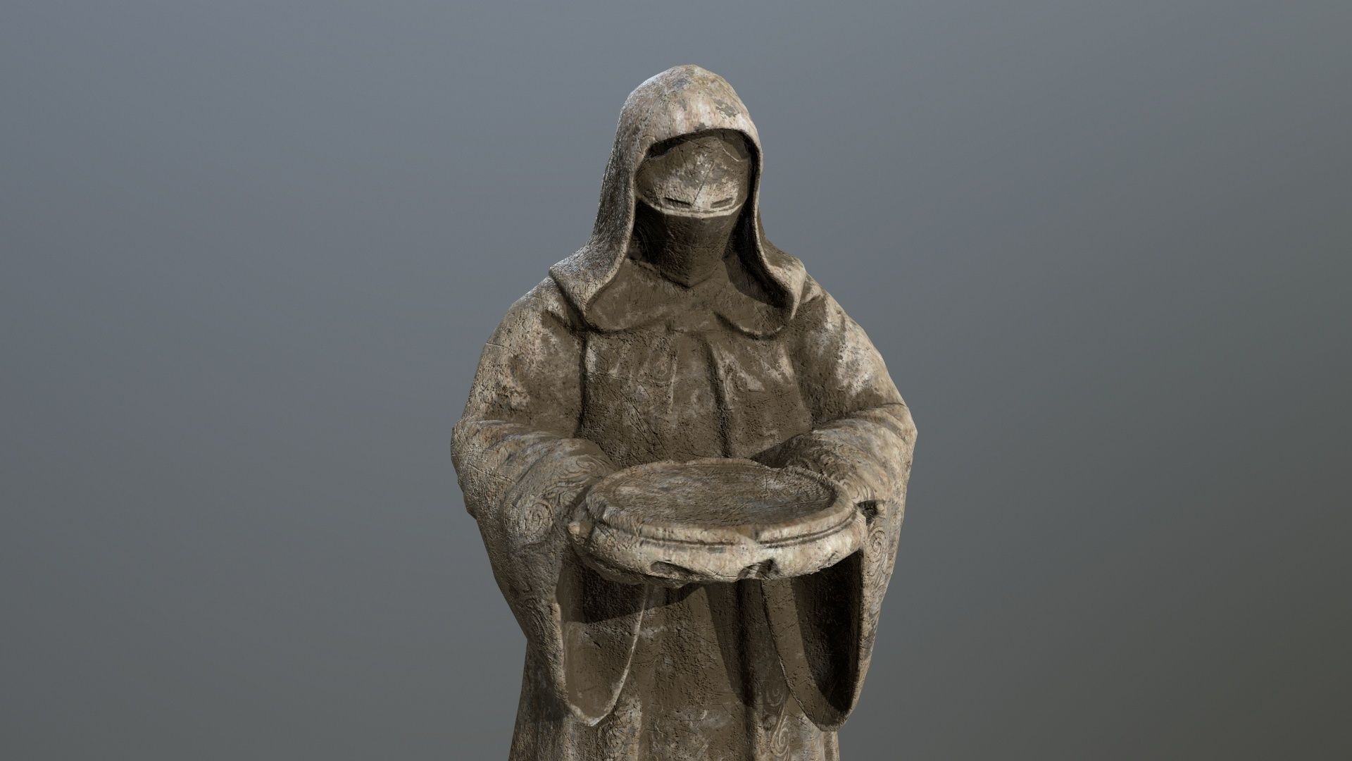 old statue 1 Low-poly 3D model_7
