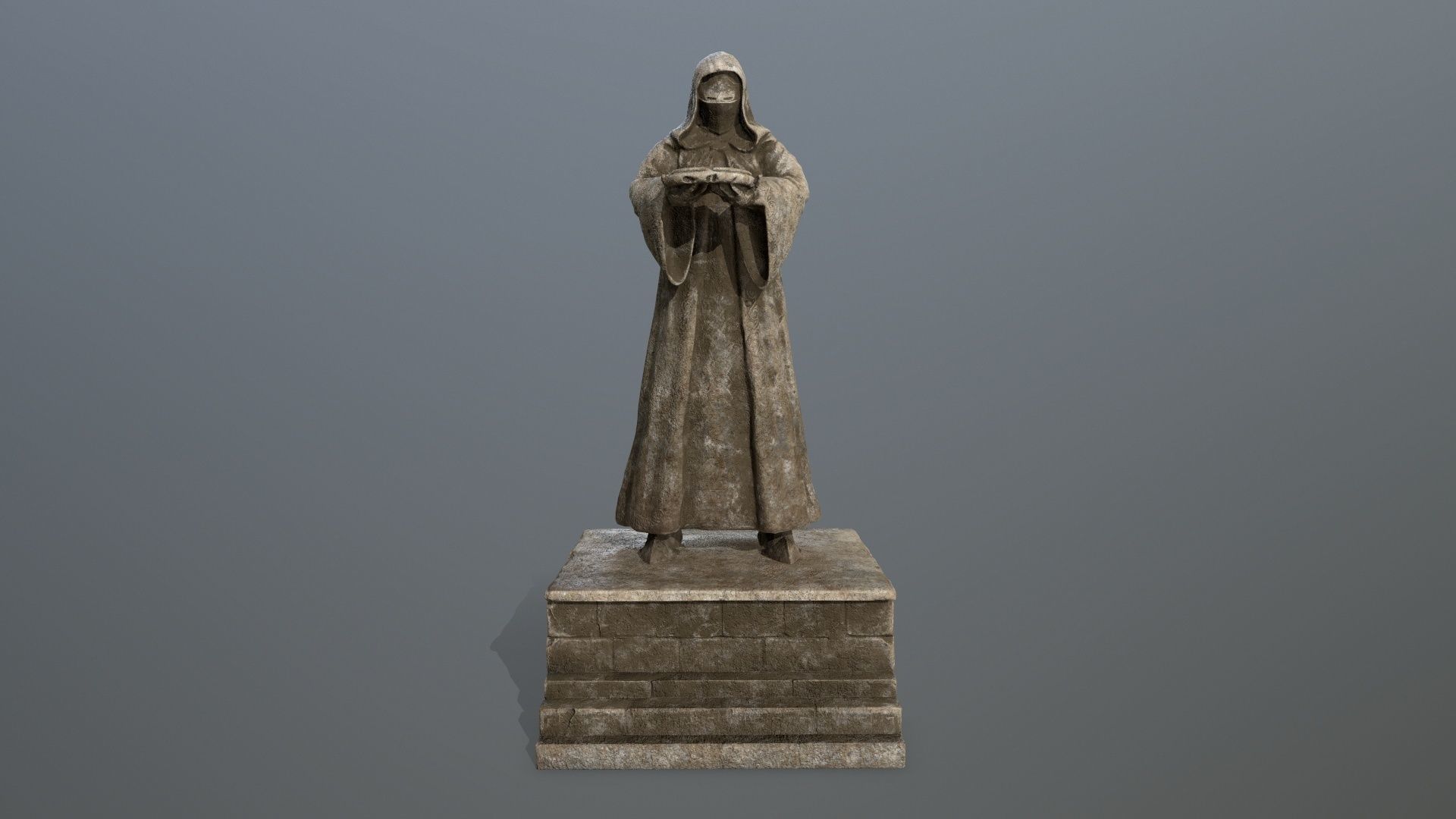 old statue 1 Low-poly 3D model_1