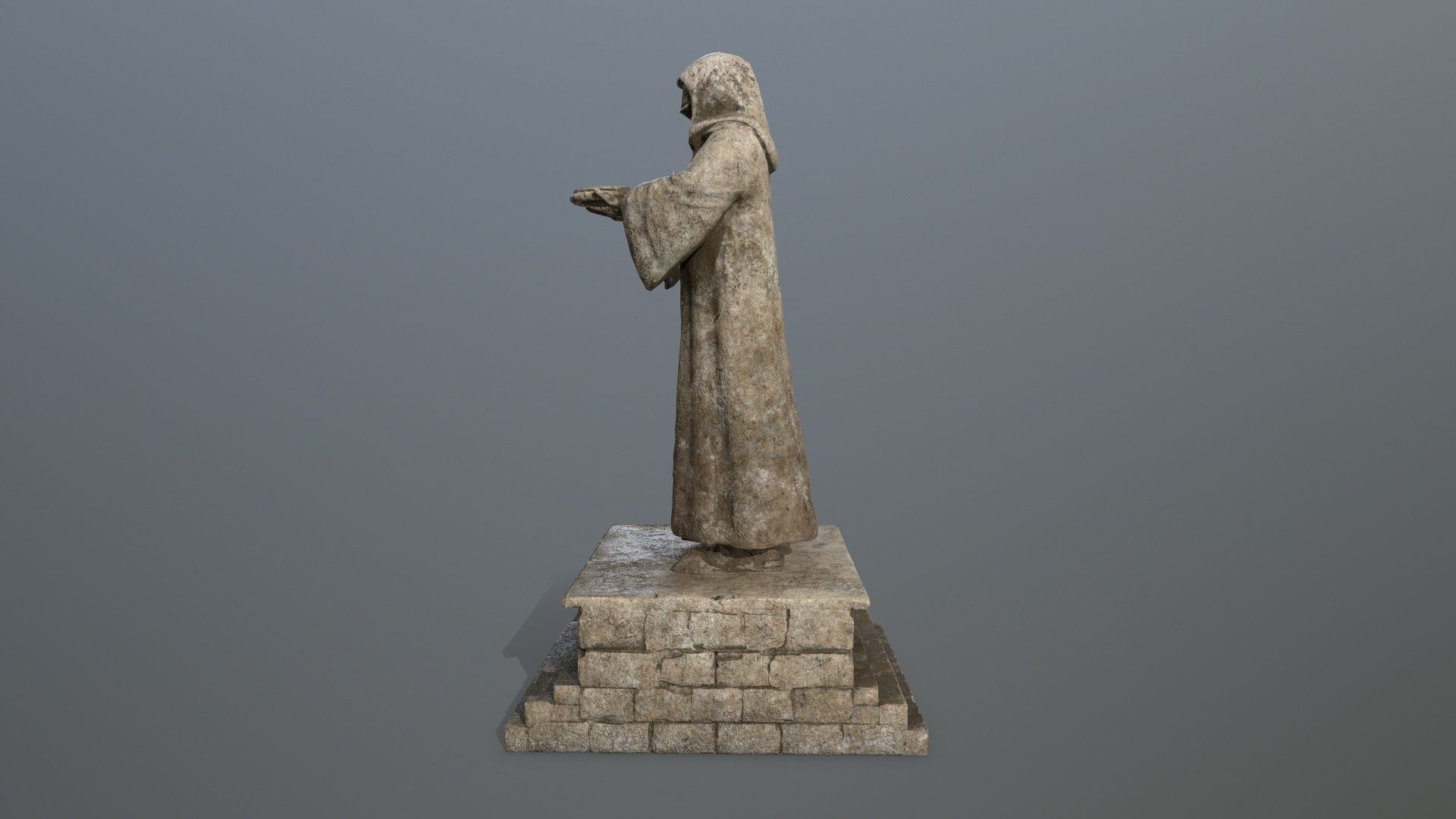 old statue 1 Low-poly 3D model_6