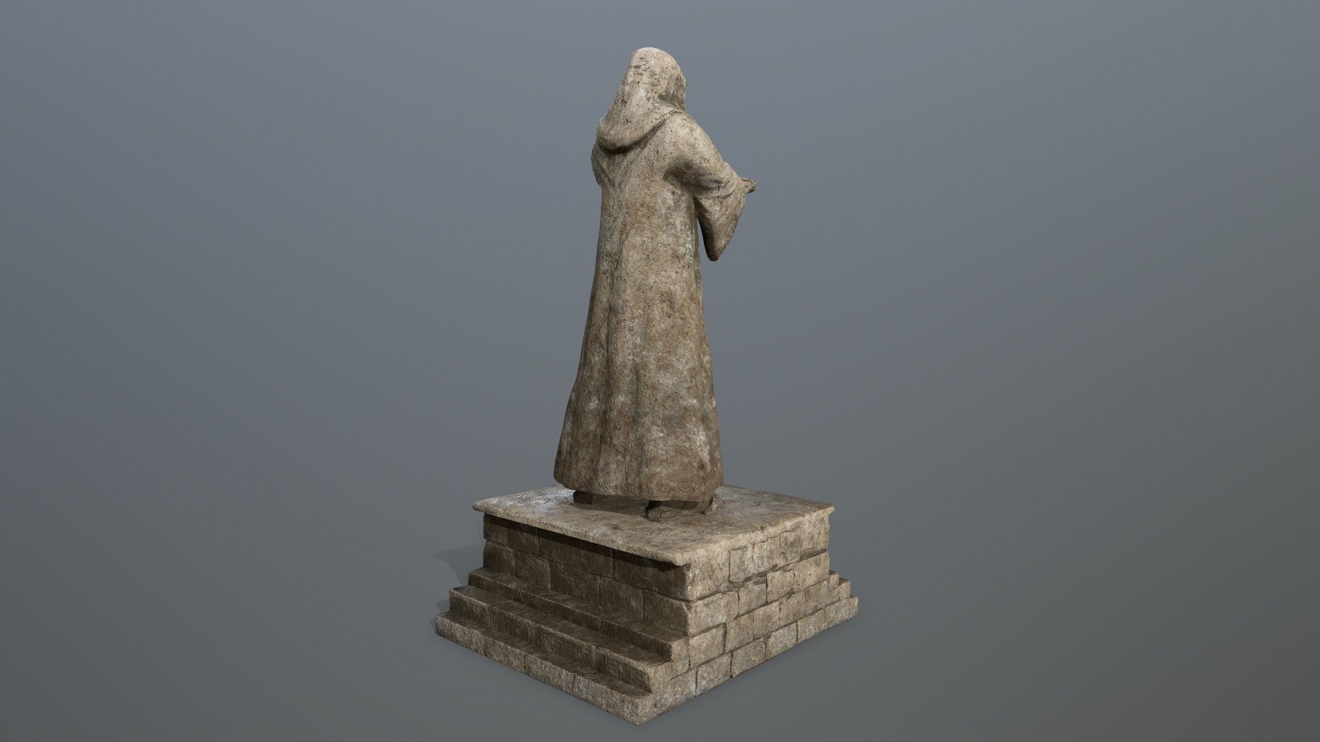 old statue 1 Low-poly 3D model_3