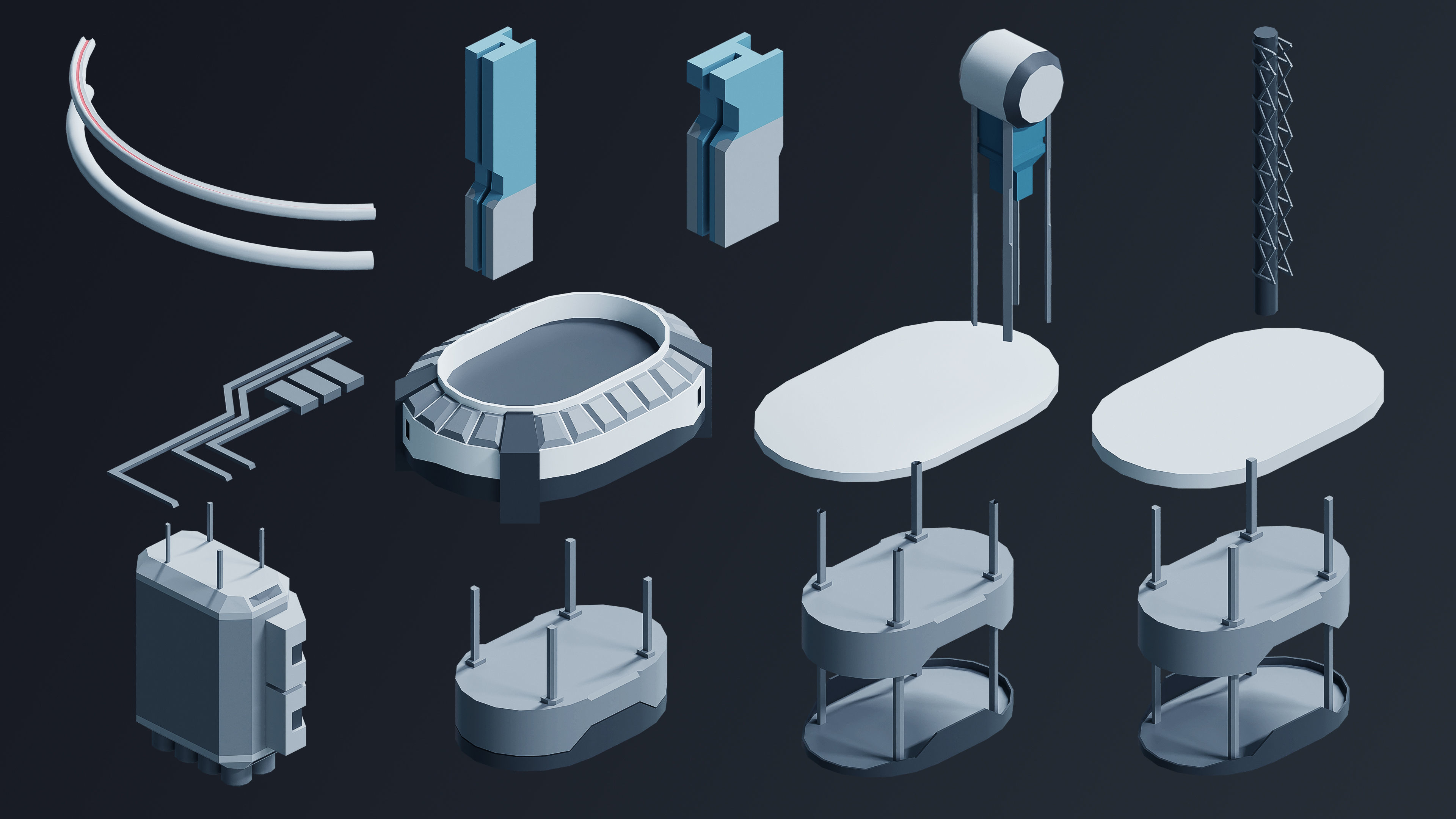 Space Station Low-poly 3D model_29