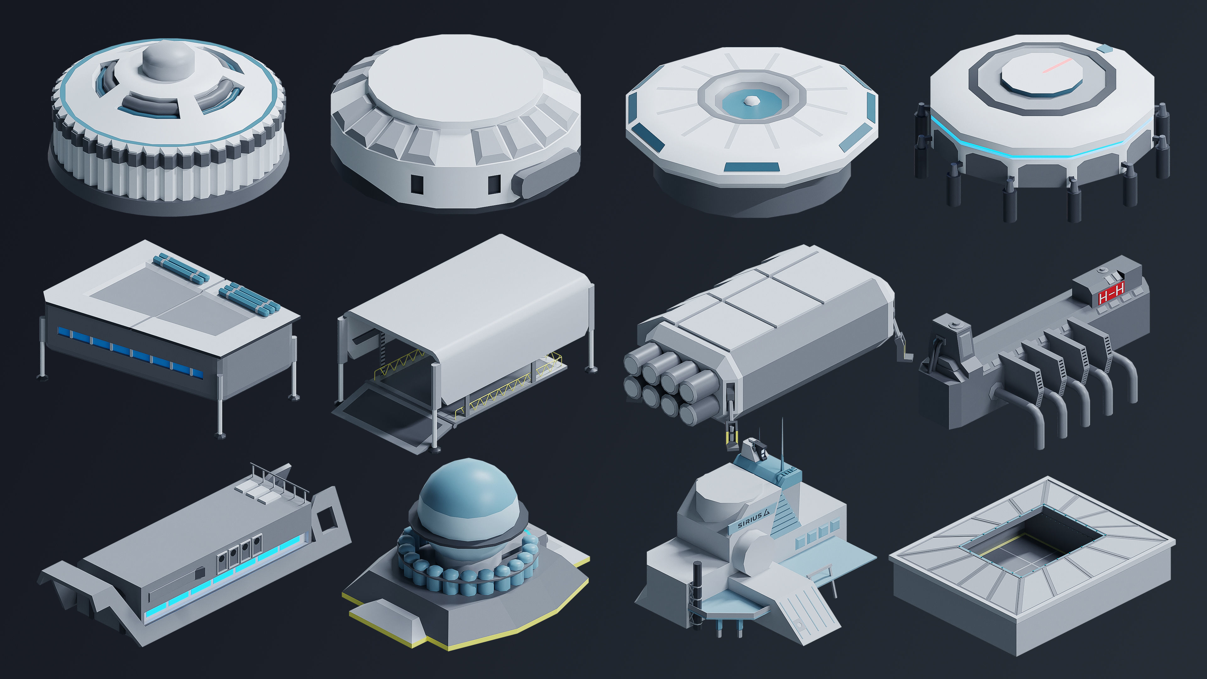 Space Station Low-poly 3D model_26