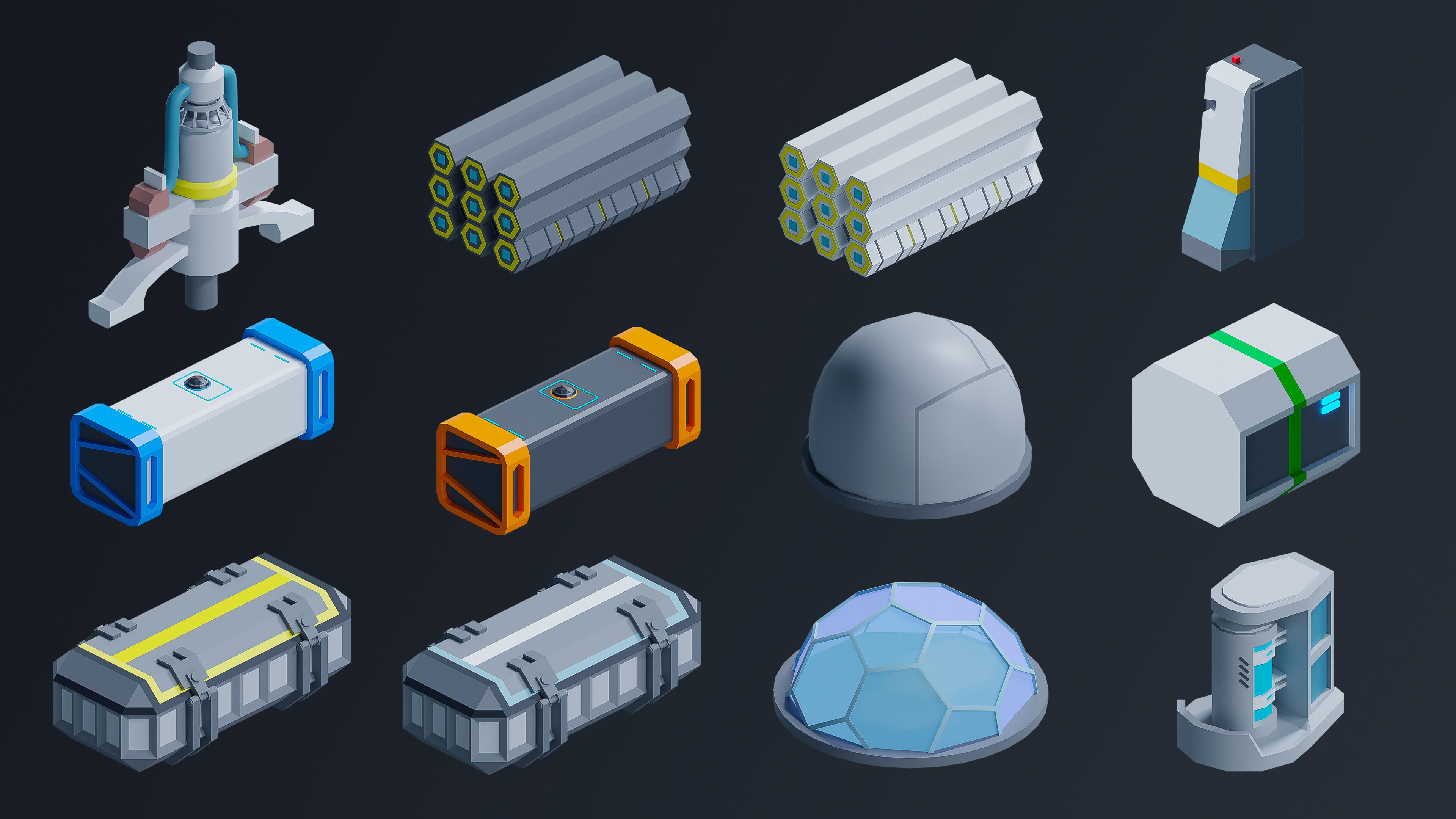 Space Station Low-poly 3D model_27