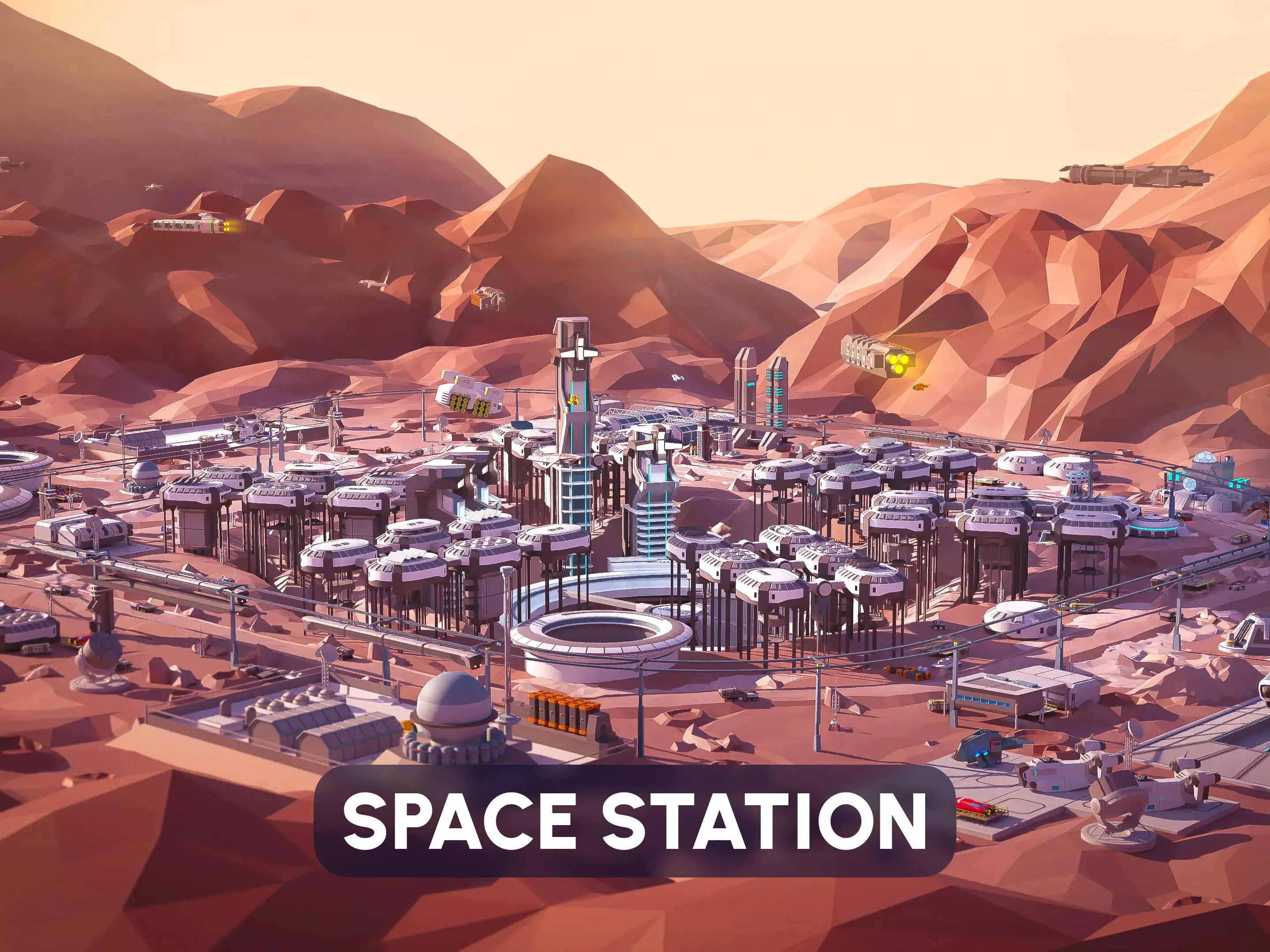 Space Station Low-poly 3D model_0