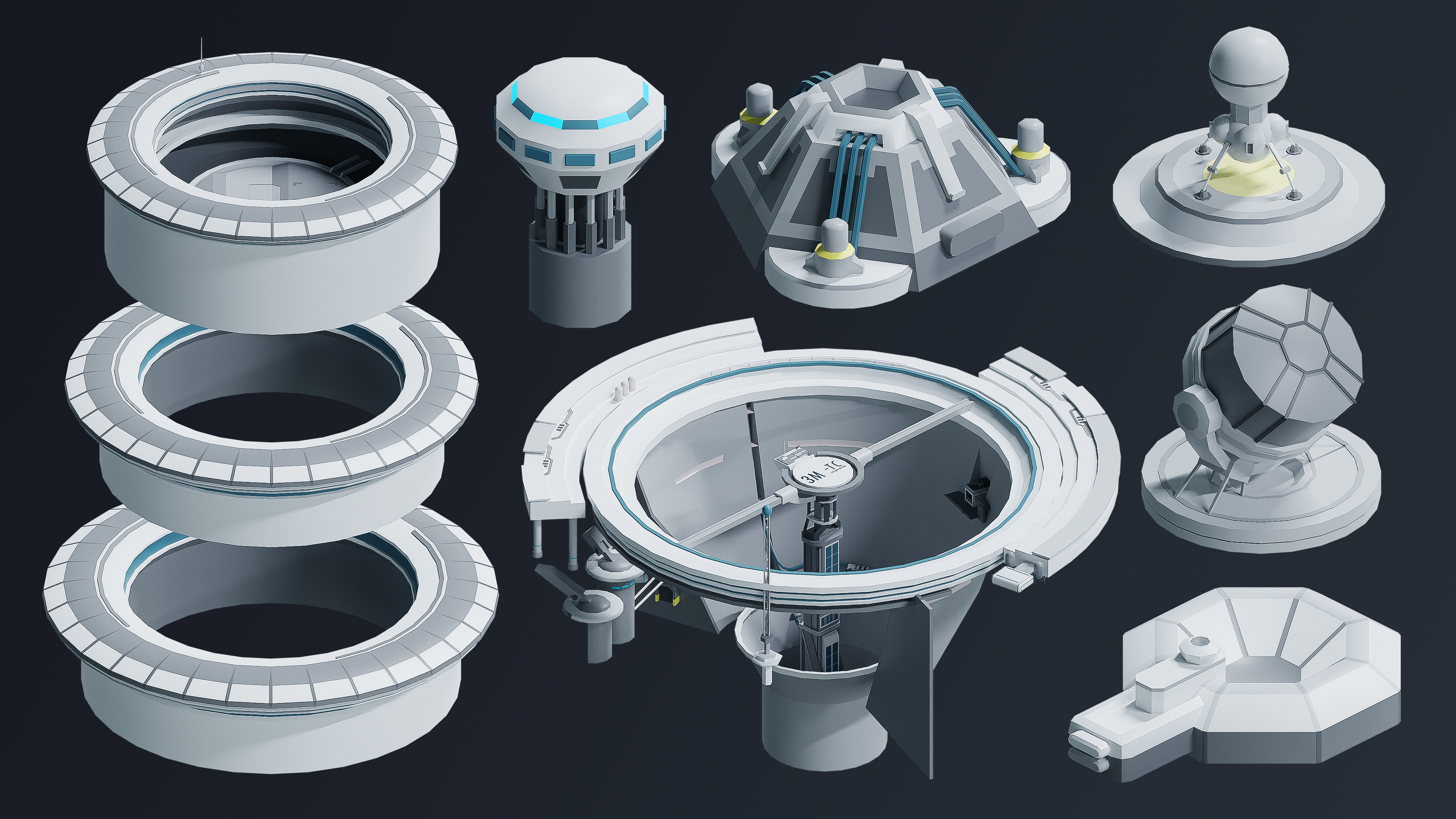 Space Station Low-poly 3D model_24