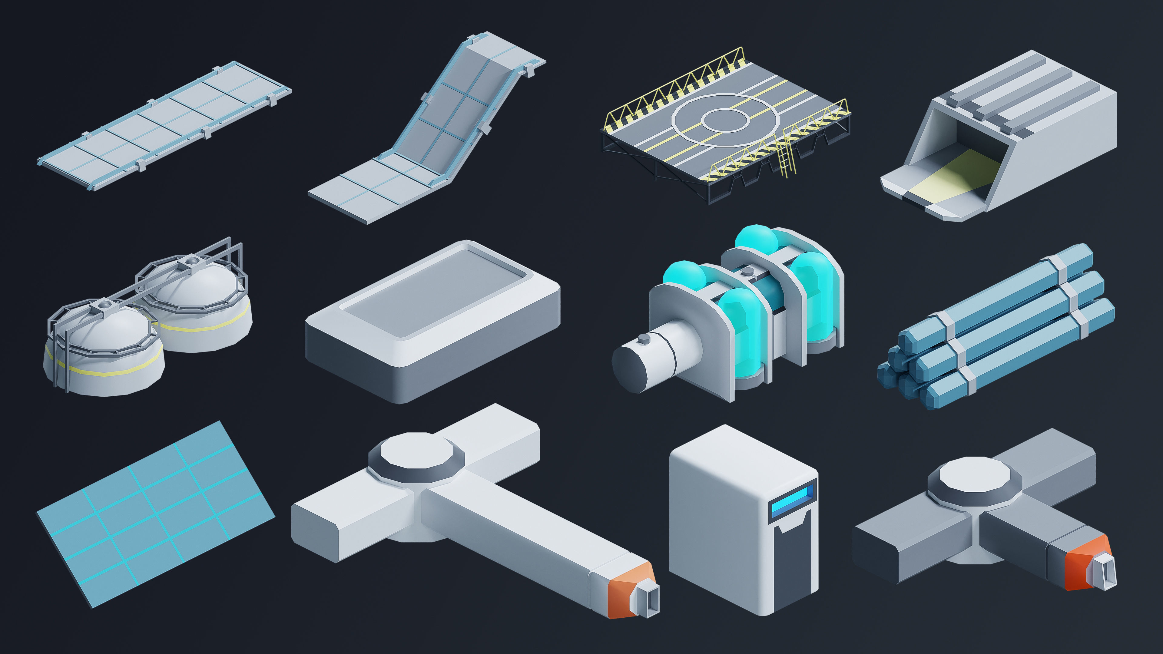 Space Station Low-poly 3D model_28