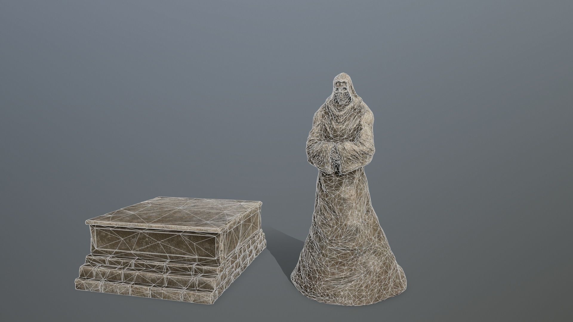 old statue 2 Low-poly 3D model_12