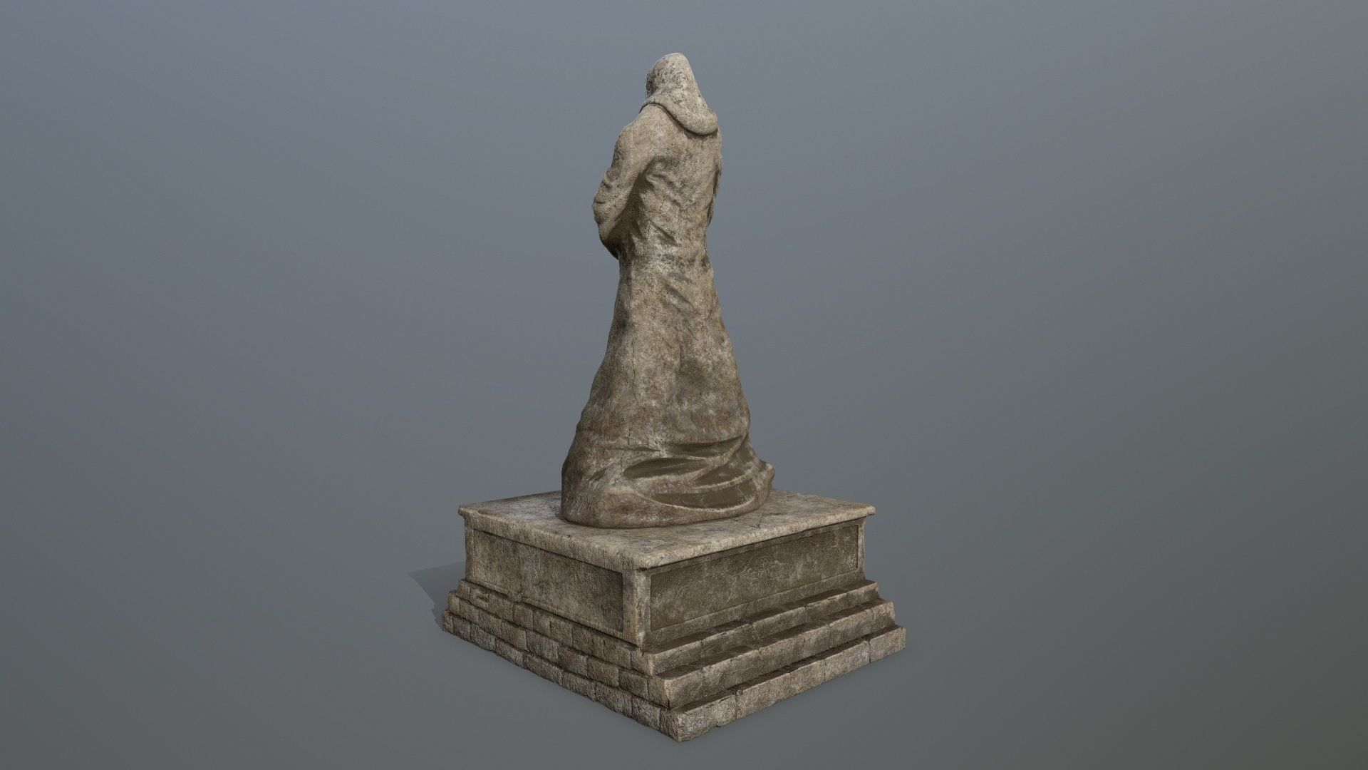 old statue 2 Low-poly 3D model_7