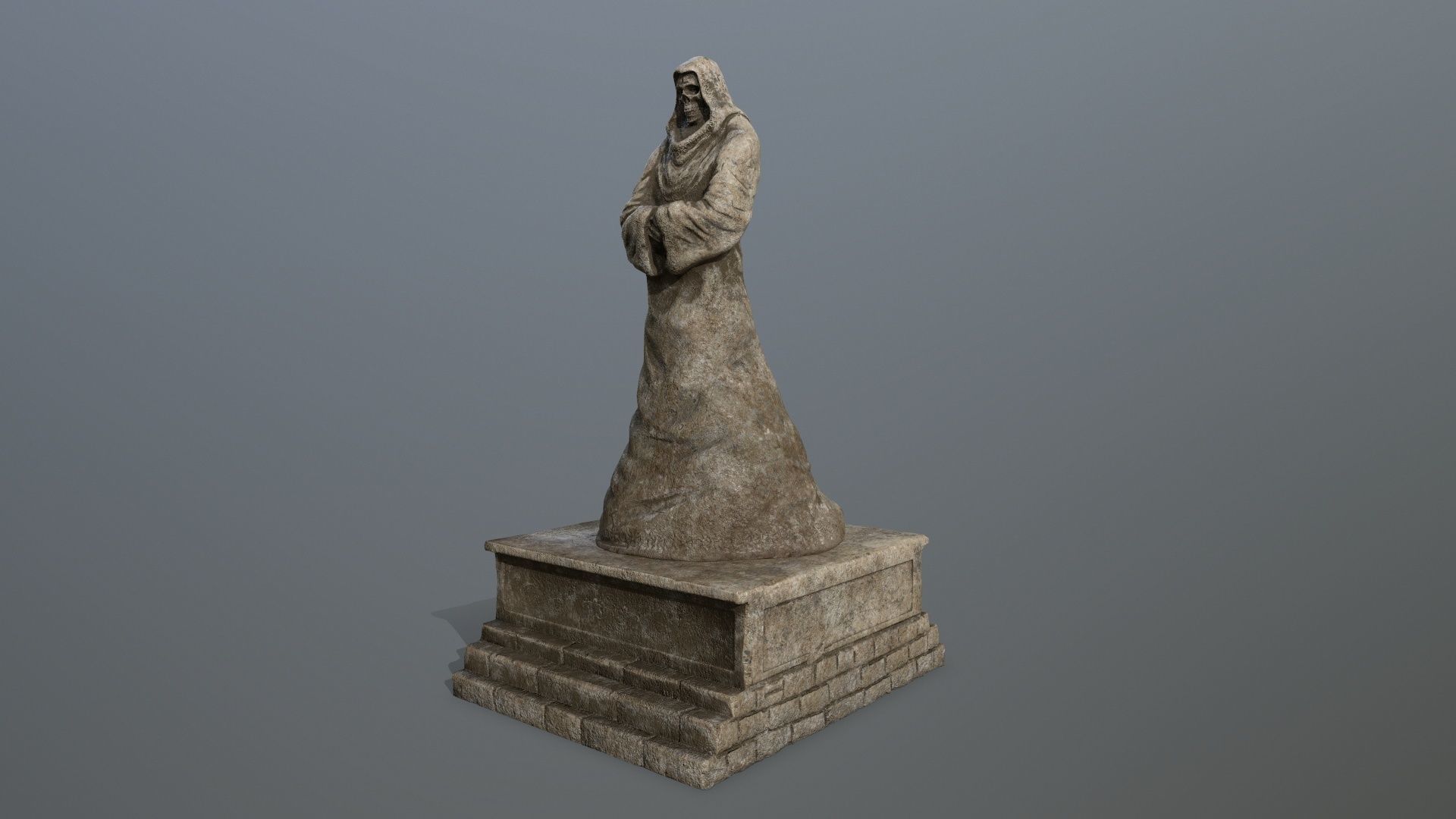 old statue 2 Low-poly 3D model_9