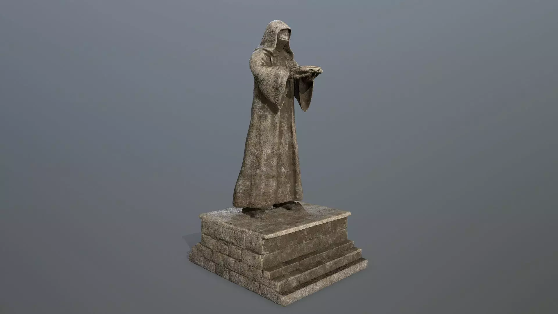 old statue 2 Low-poly 3D model_0