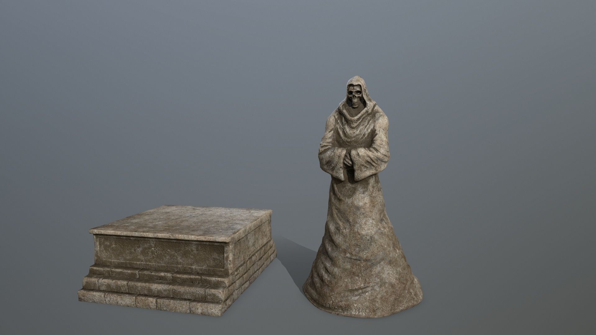 old statue 2 Low-poly 3D model_11