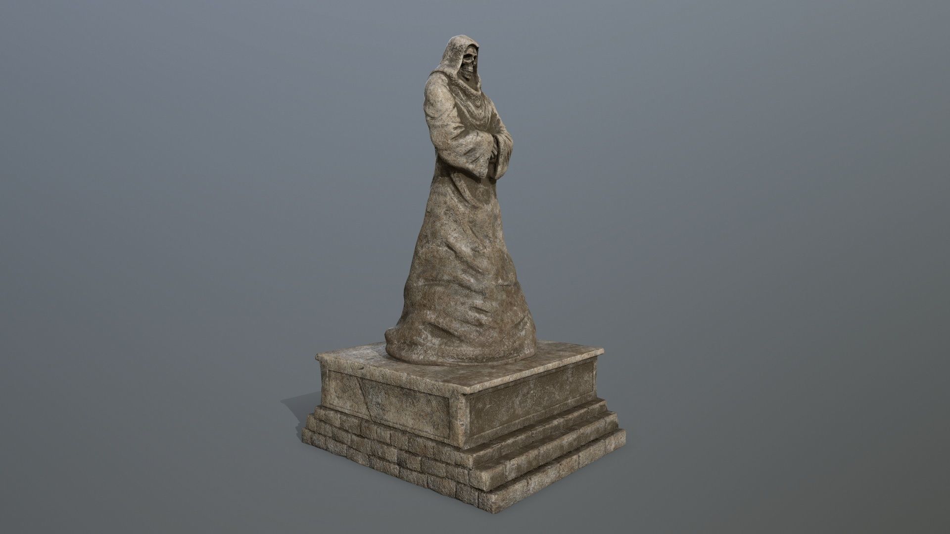 old statue 2 Low-poly 3D model_3