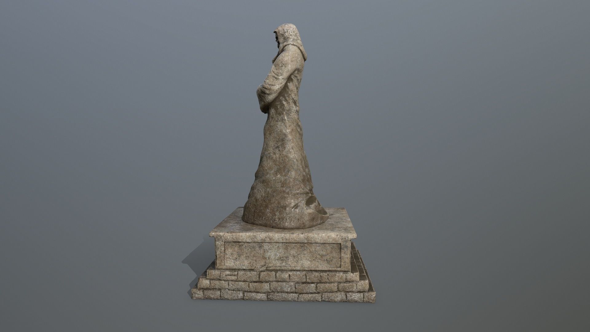 old statue 2 Low-poly 3D model_8