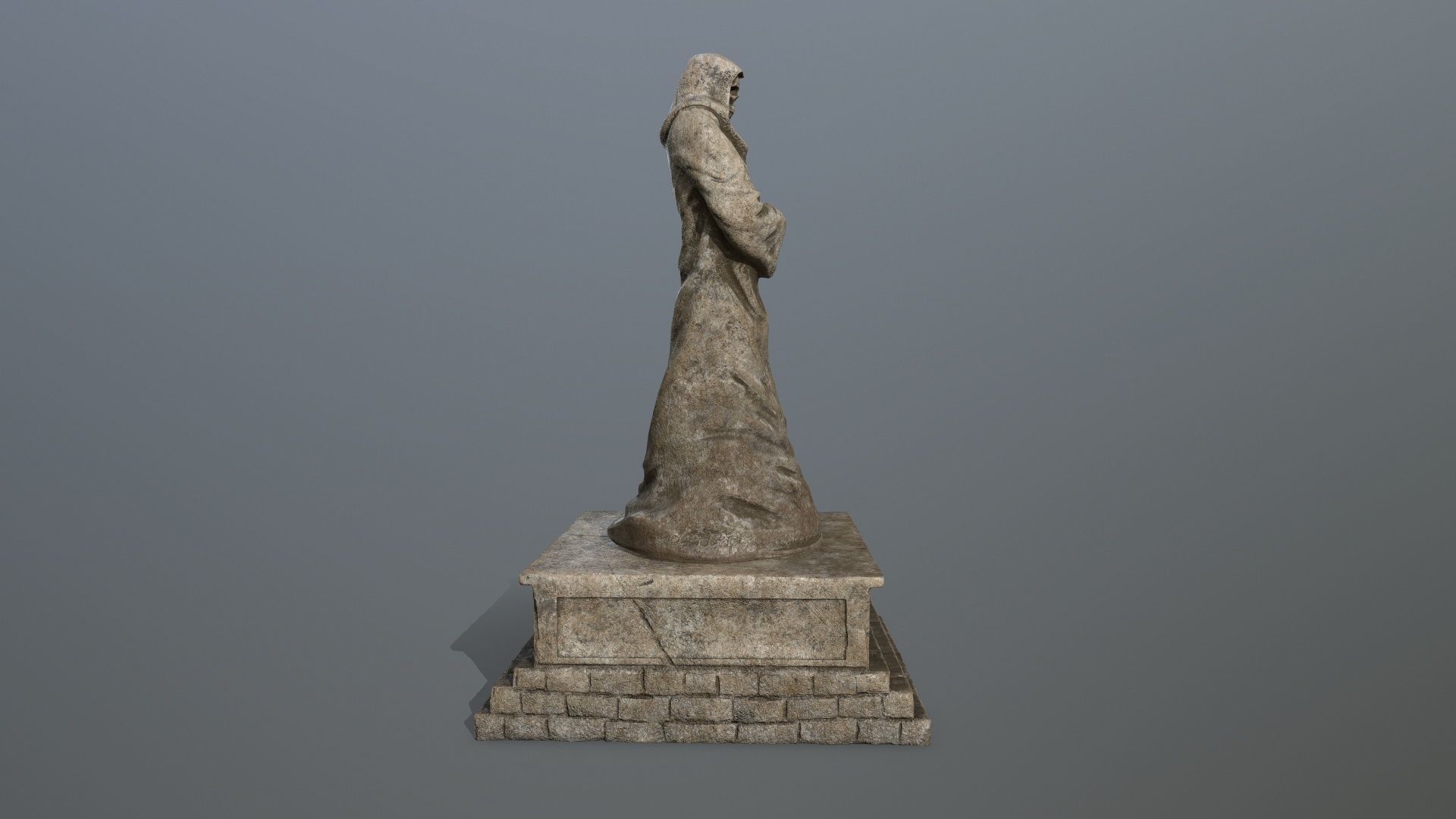 old statue 2 Low-poly 3D model_4
