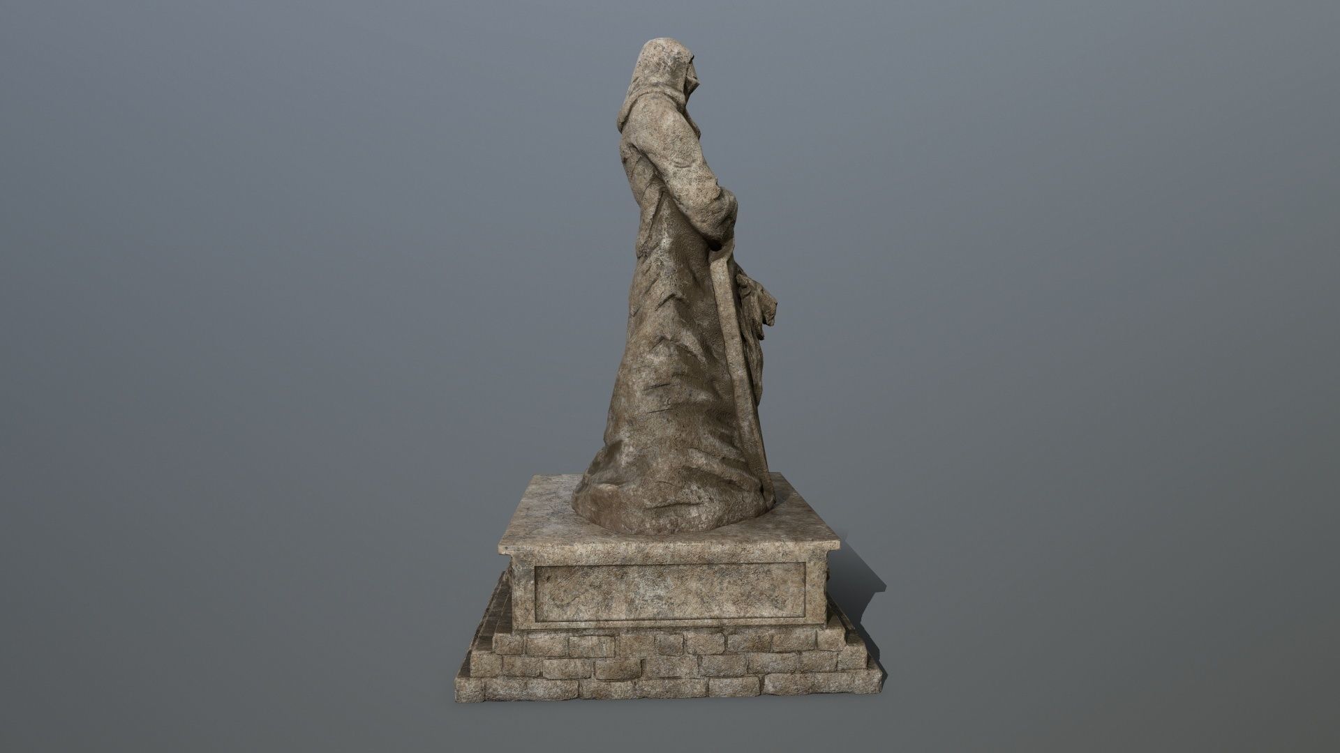 old statue 3 Low-poly 3D model_3