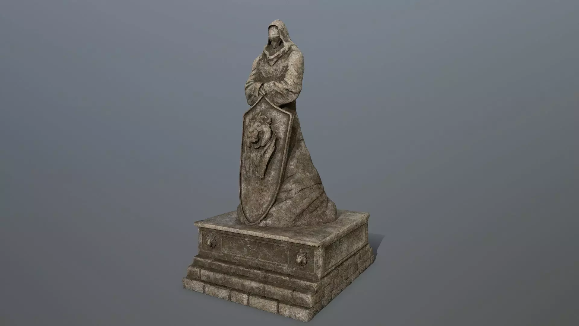 old statue 3 Low-poly 3D model_0
