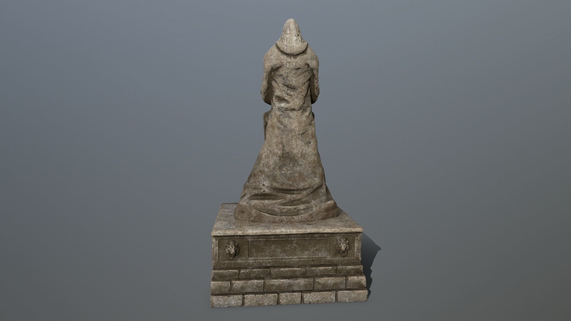 old statue 3 Low-poly 3D model_5