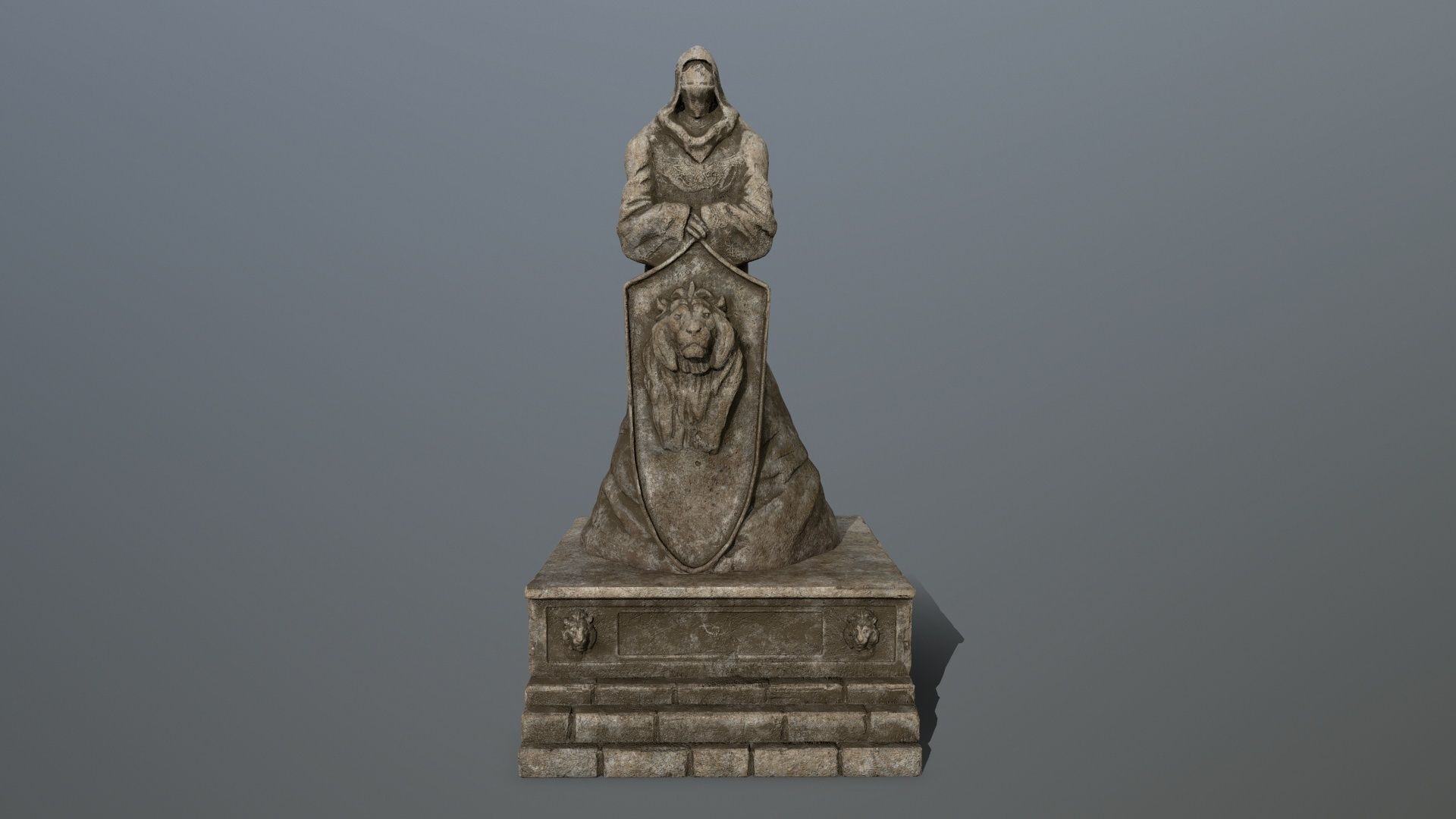 old statue 3 Low-poly 3D model_1
