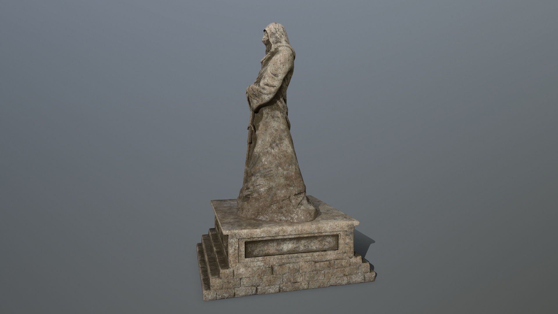 old statue 4 Low-poly 3D model_6