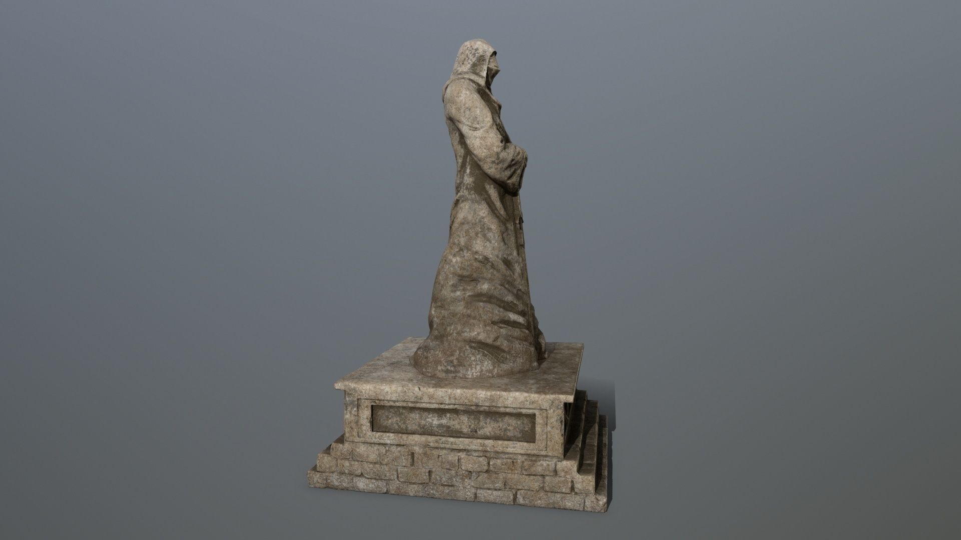 old statue 4 Low-poly 3D model_2