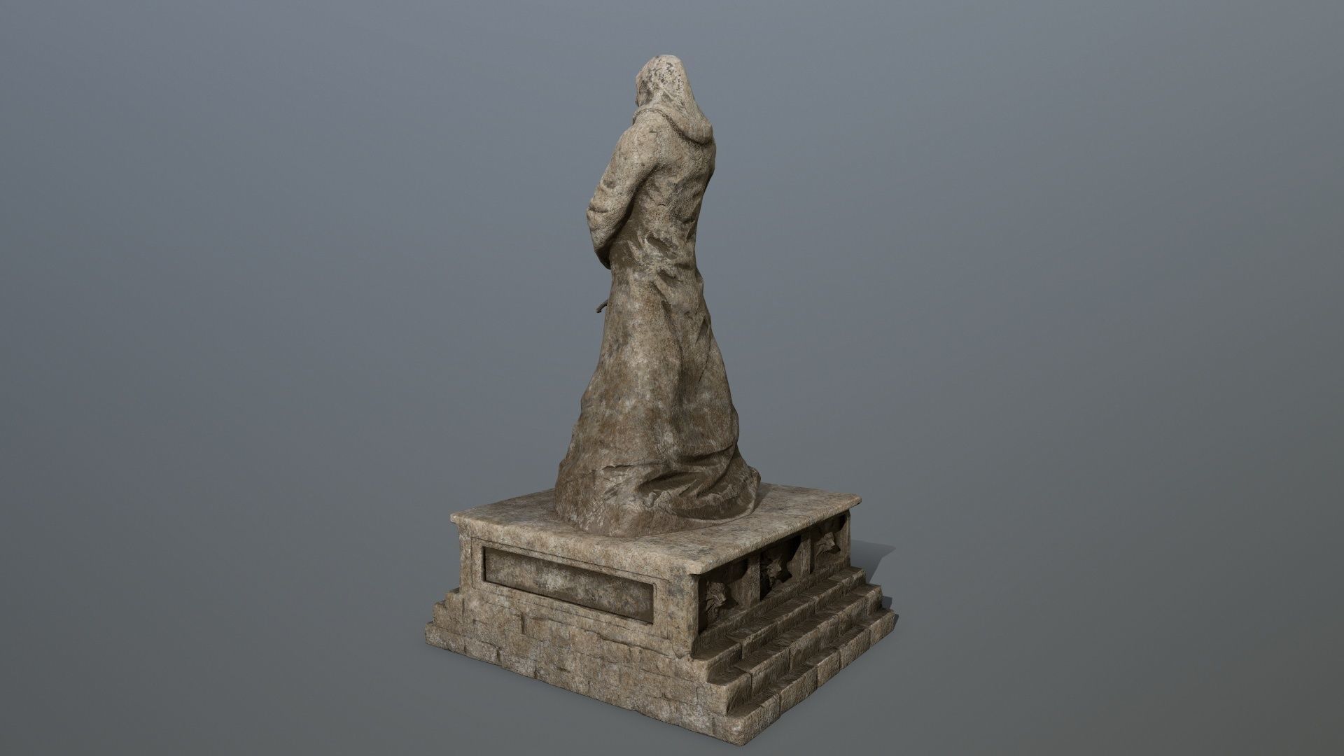 old statue 4 Low-poly 3D model_5