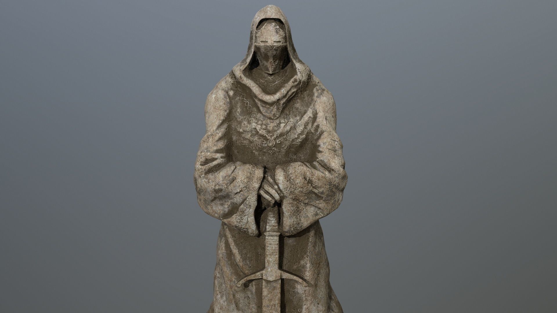 old statue 4 Low-poly 3D model_8