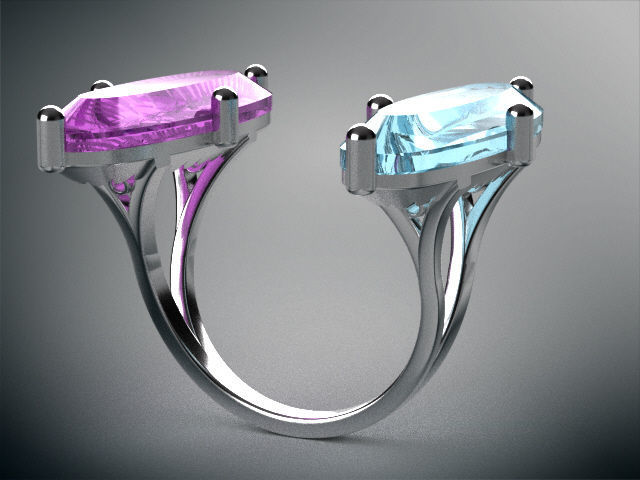 two large stone rings R00115 3D print model_12