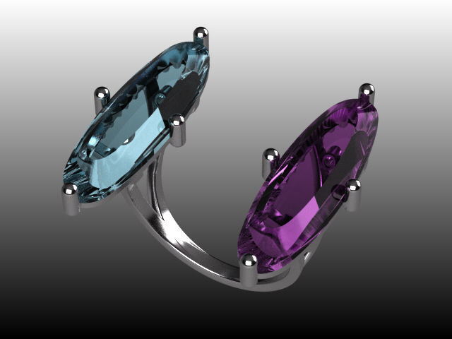 two large stone rings R00115 3D print model_7