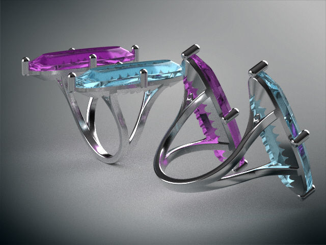 two large stone rings R00115 3D print model_14