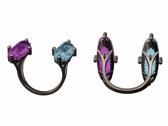 two large stone rings R00115 3D print model_5