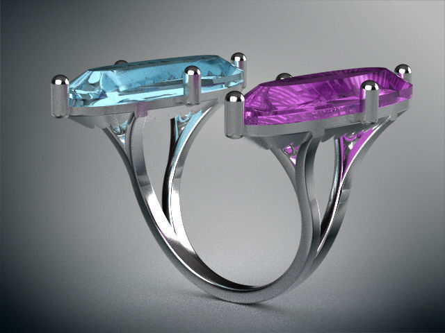 two large stone rings R00115 3D print model_11